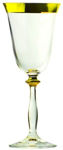 Casa Padrino luxury white wine glass set of 6 white Ø 8.6 x H. 22.4 cm -  Handmade & hand painted wine glasses - Hotel & Restaurant Accessories 