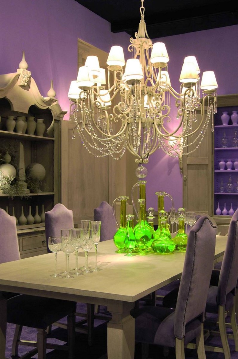 Casa Padrino tavolo da pranzo in stile country di lusso grigio chiaro 220 x  100 x