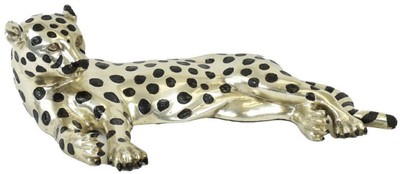 Casa Padrino Luxury Bronze Sculpture Cheetah Gold / Black 62 x 14 x H. 18  cm - Bronze Deco Figure - Bronze Animal Figure - Luxury Decoration  Accessories