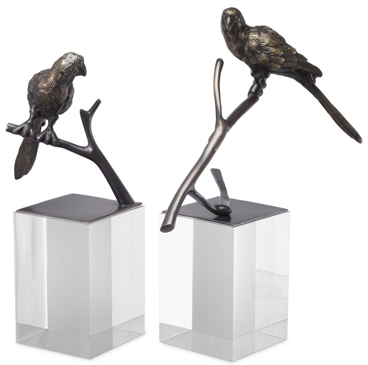 Casa Padrino conjunto de objetos de decoración de 2 de lujo bronce - Decoración de Oficina - Decoración de Escritorio - Decoración de Sala de Estar - Colección de Lujo
