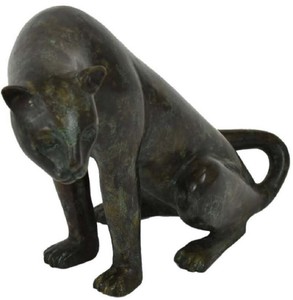 Casa Padrino Luxury Bronze Sculpture Cheetah Gold / Black 62 x 14 x H. 18  cm - Bronze Deco Figure - Bronze Animal Figure - Luxury Decoration  Accessories