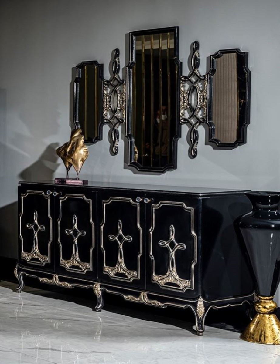 Casa Padrino Luxus Barock Möbel Set Schwarz / Gold 1