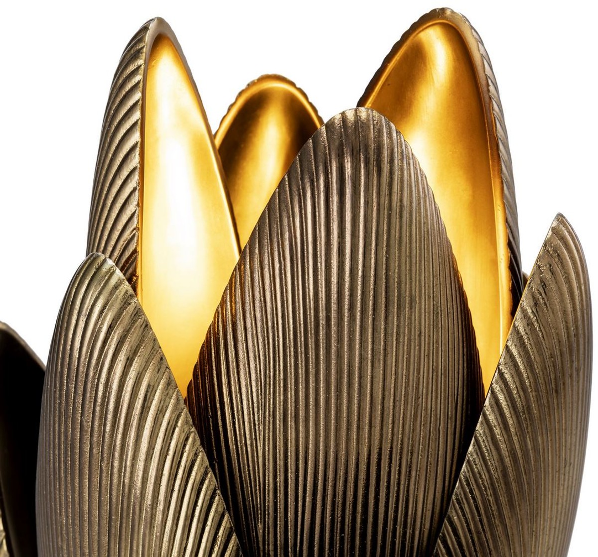 Casa Padrino luxury table lamp vintage brass / black 22.5 x 21 x H. 51.5 cm - Elegant desk lamp with marble base - Luxury Quality