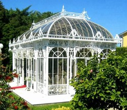 Casa Padrino Luxus Jugendstil Gartenhaus Weiß 856 x 456 x H. 516 cm