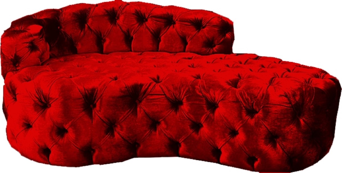 Casa Padrino Luxus Chesterfield Samt Chaiselongue - Verschieden Farben - Chesterfield Wohnzimmer MÃ¶bel