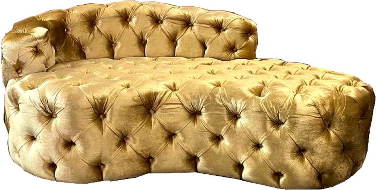 Casa Padrino Luxus Chesterfield Samt Chaiselongue - Verschieden Farben - Chesterfield Wohnzimmer MÃ¶bel