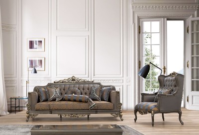 Casa Padrino divano barocco di lusso rosa / argento 235 x 103 x A. 82 cm - Divano  da soggiorno in stile barocco con cuscini decorativi - Mobili da soggiorno  barocco
