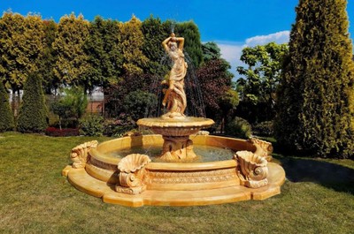 Casa Padrino fontaine Art Nouveau femme avec cruche beige Ø 155 x