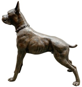 Casa Padrino scultura in bronzo di lusso con base in marmo Bulldog Francese  bronzo / nero 31,4 x 15,9 x A. 27 cm - Figura in bronzo - Figura di cane -  Figura animale - Accessori Decorativi