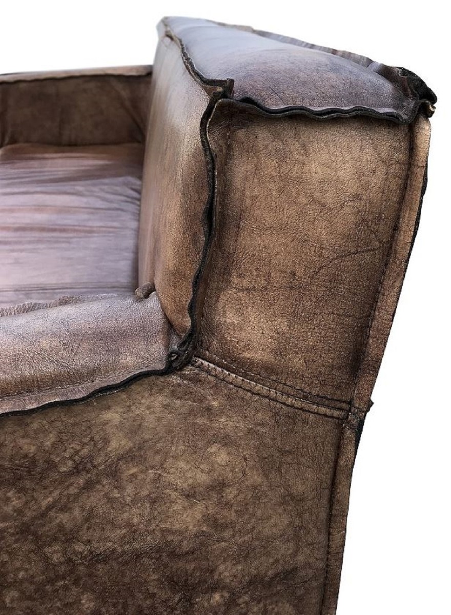 Casa Padrino Luxus Vintage Leder Sofa 185 X 66 X H 82 Cm 