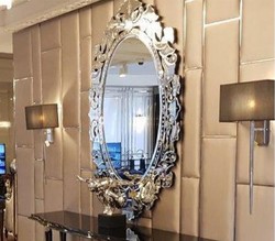 Casa Padrino luxury Art Deco wall mirror 60 x H. 120 cm - Magnificent oval  mirror - Luxury Art Deco Furniture