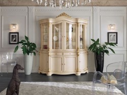 Casa Padrino armoire vitrine baroque de luxe blanc / or - Vitrine fait main en bois massif avec porte vitrées - Magnifique meuble baroque - Qualité de