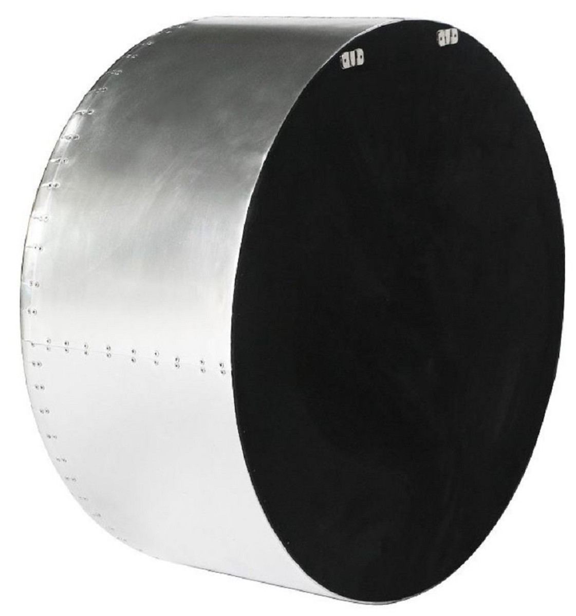 Casa Padrino espejo de aviador vintage plata Ø 74 cm - Espejo de pared de diseño de aluminio redondo de avión - Mobiliario de avión de aluminio