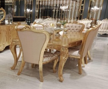 Casa Padrino set da pranzo barocco di lusso rosa / bianco / beige - 1 Tavolo  da Pranzo e 4 Sedie da Pranzo e 1 Panca - Mobili da pranzo barocco