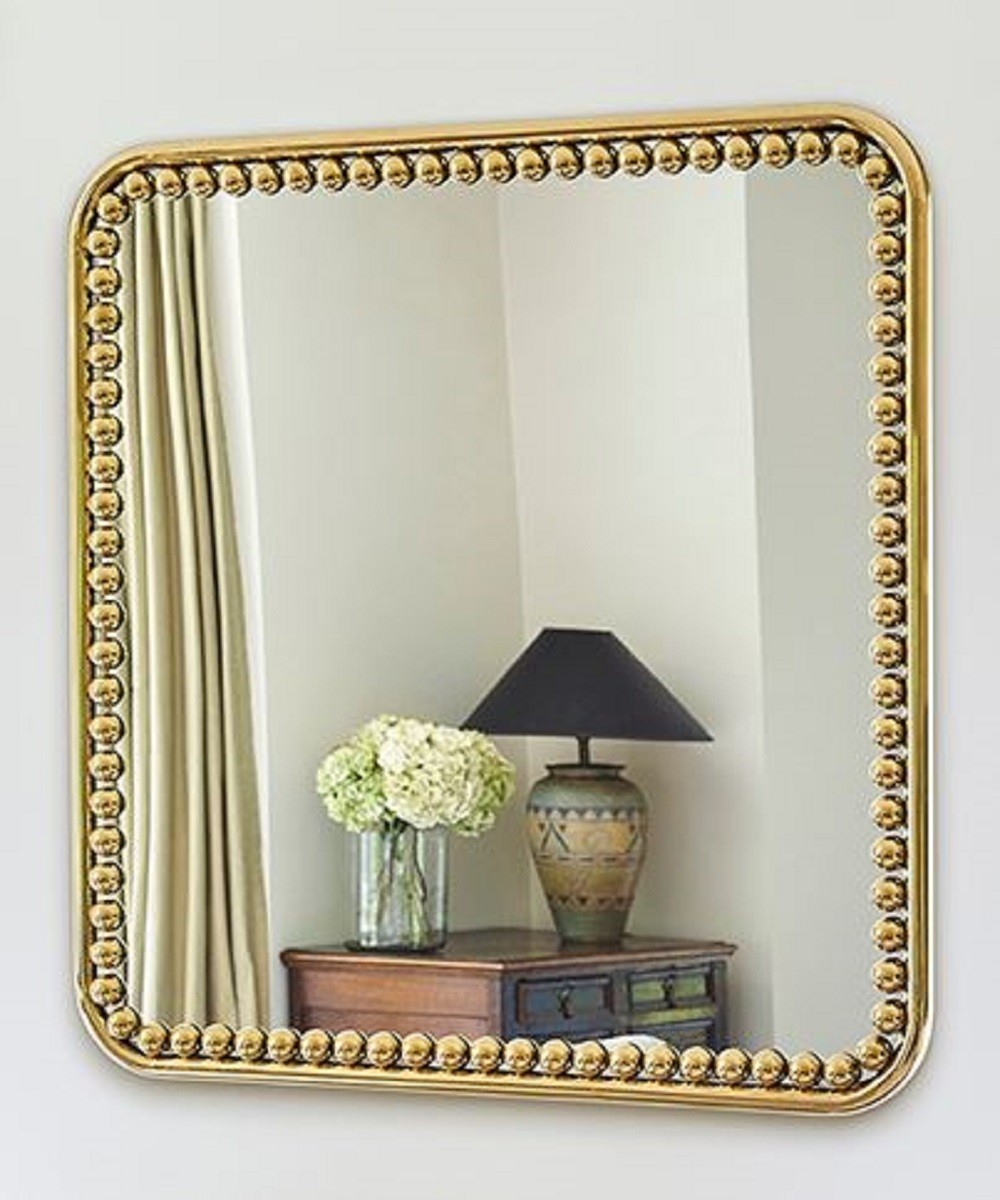 Casa Padrino specchio da parete di lusso oro 95 x 3 x A. 95 cm - Specchio  quadrato da soggiorno con cornice in metallo - Specchio camera da letto -  Specchio armadio - Collezione di Lusso