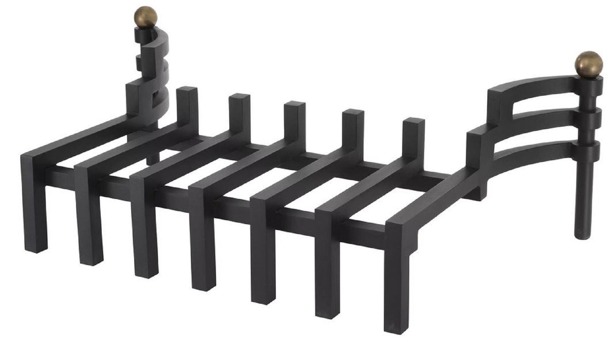 Luxus Feuerbock Schwarz Vintage Messing Luxury Andiron Black Vintage Brass