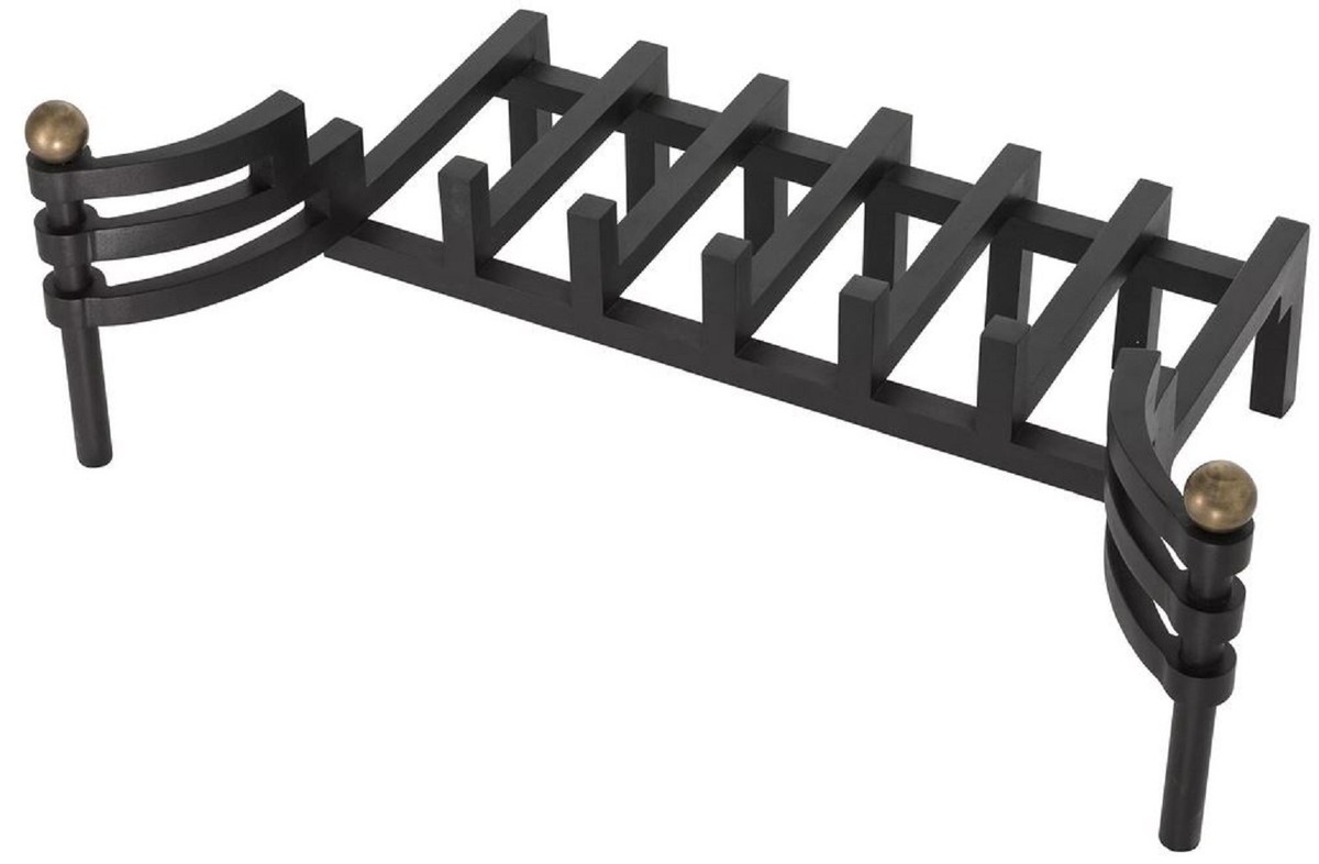 Luxus Feuerbock Schwarz Vintage Messing Luxury Andiron Black Vintage Brass