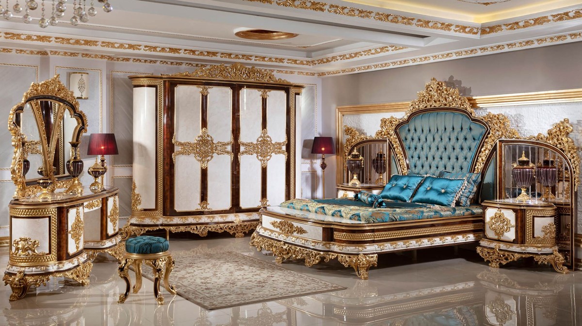 Casa Padrino set per camera da letto barocco di lusso marrone