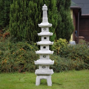 Casa Padrino pagoda de decorazione da giardino di lusso grigio 24 x 24 x A.  128 cm - Elegante Pagoda in pietra a 5 livelli - Accessori per la  decorazione di giardini e terrazze in stile giapponese