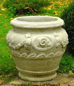 Casa Padrino vaso di fiori decorativo da giardino barocco grigio Ø 59 x A.  66 cm - Magnifico vaso per piante in stile barocco - Accessori per la  decorazione di giardini e terrazze barocchi