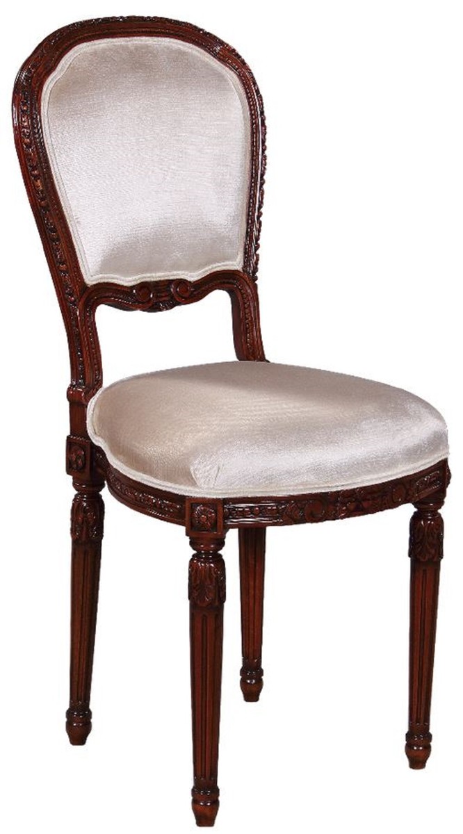 Casa Padrino silla de comedor de lujo marrón / natural 58,5 x 65,5 x A. 89  cm - Silla de madera maciza con reposabrazos y ratán tejido a mano -  Muebles de comedor de lujo
