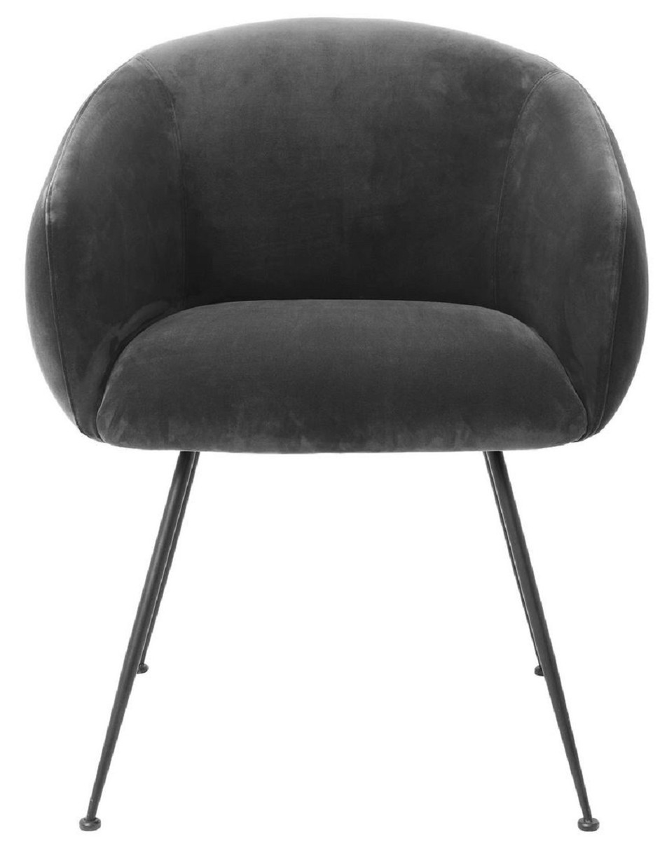 Luxus Samt Esszimmerstuhl Küchenstuhl Grau Schwarz Luxury Velvet Dining Chair Kitchen Chair Gray Black