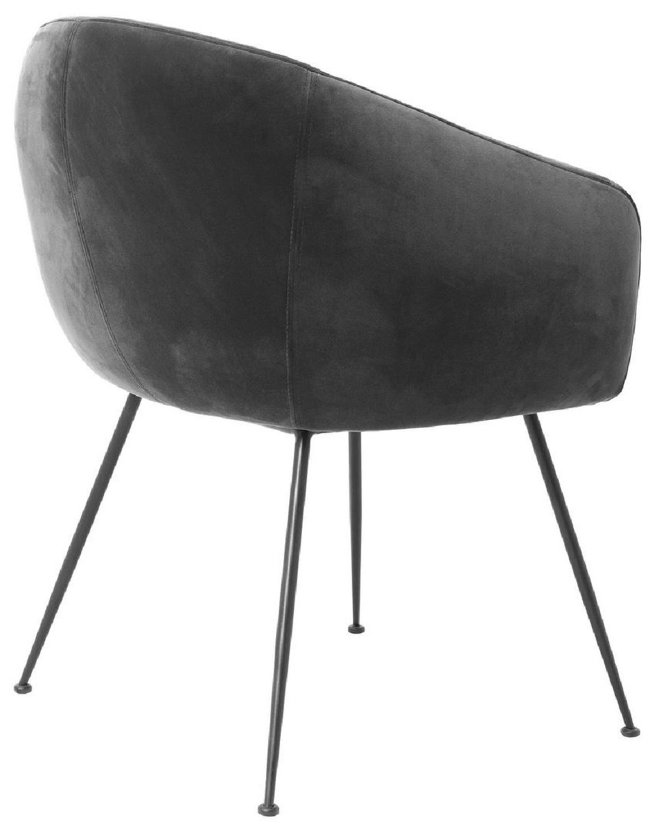 Luxus Samt Esszimmerstuhl Küchenstuhl Grau Schwarz Luxury Velvet Dining Chair Kitchen Chair Gray Black