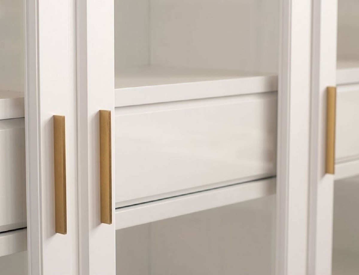 Casa Padrino armoire étagère de luxe avec 6 tiroirs gris anthracite /  bronze 253 x 47 x H. 229 cm - Armoire de Livres - Armoire de Salon - Armoire  de Bureau - Armoire de Luxe