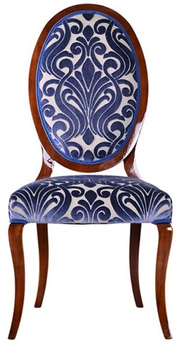 Casa Padrino set di 6 sedie da pranzo Art Nouveau di lusso blu