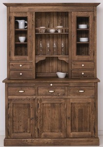 Casa Padrino armadio da pranzo in stile country marrone scuro 137 x 50 x A.  197 cm - Armadio da cucina in legno massello - Mobili per sala da pranzo stile  country - Arredamenti stile country