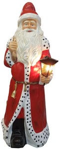 Casa Padrino luxury decorative sculpture Santa Claus with lantern red /  multicolored H. 190 cm - Life size Christmas decorative figure - XXL  Christmas