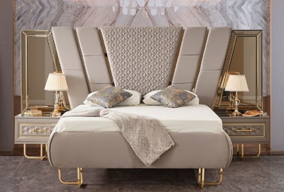 登場! Casa Padrino Luxury Art Deco Bedroom Set Gray / Gold - 1 コレクション