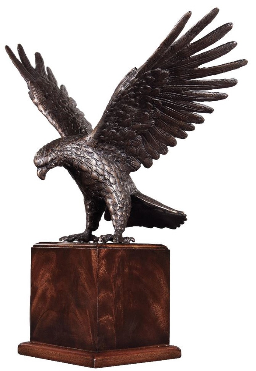 Casa Padrino escultura decorativa de lujo águila bronce / marrón 40 x 20 x  A. 37 cm - Escultura decorativa de bronce con base de madera - Figura  decorativa de bronce - Decoración de escritorio | Casa Padrino