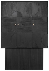 Casa Padrino armadio di design di lusso nero 130 x 45 x A. 190 cm - Armadio  a mensola in legno massello con 3 ante - Armadio camera da letto - Armadio  soggiorno - Armadio ufficio