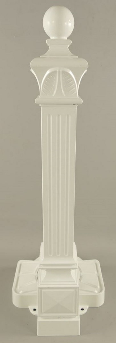 Casa Padrino Jugendstil Wassersäule Weiß / Gold 33 x 29 x H. 83 cm -  Nostalgische Aluminium Wasserzapfsäule mit Messing Wasserhahn - Barock &  Jugendstil Garten Accessoires