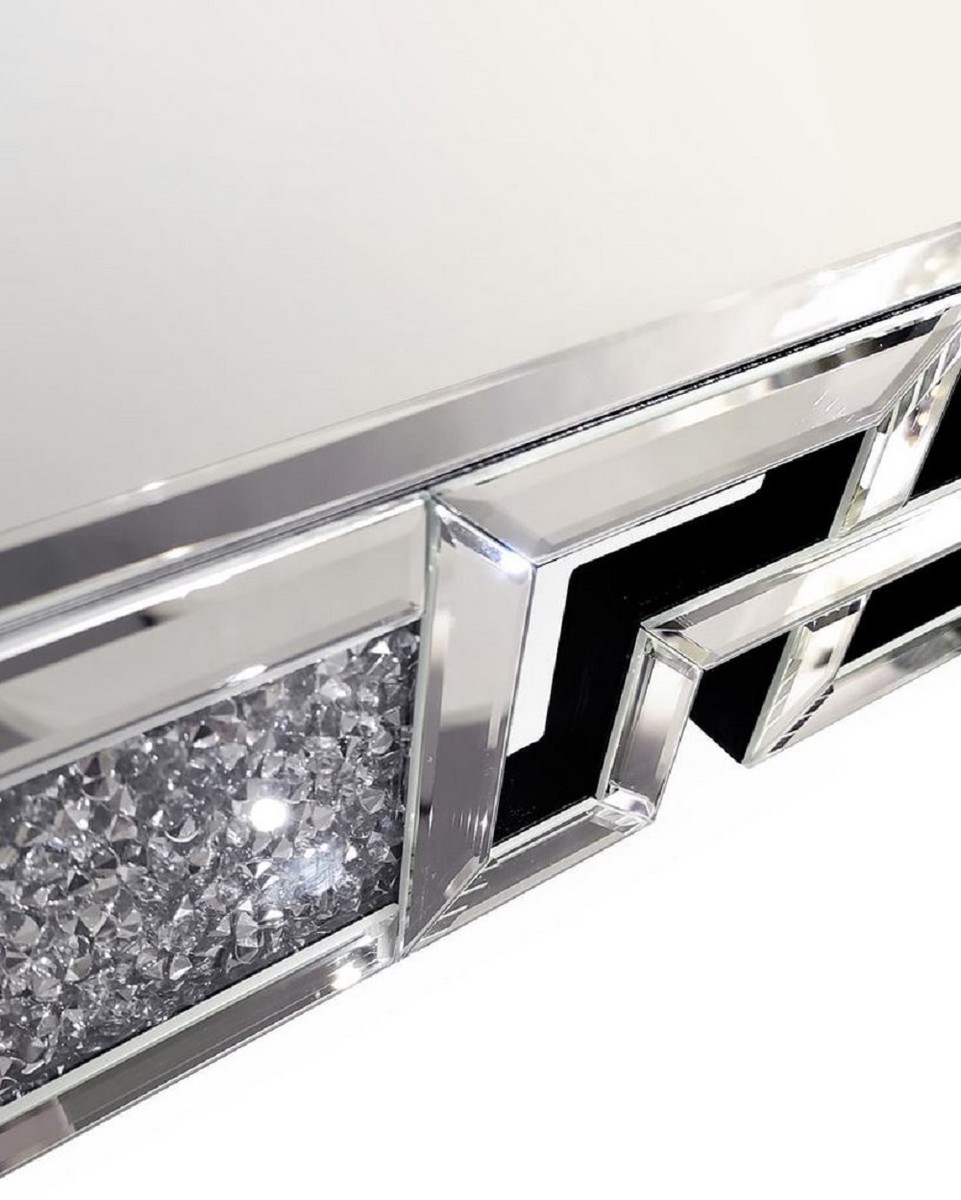 Specchio Da Parete Rettangolare Con Cristalli Diamantati - 47x24 Cm, Cornice Scintillante Per Bagno, Camera Da Letto, Soggiorno
