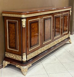 Armoire Baroque Buffet Boulle Peinte Main – Bois Massif Et Marbre – Palazzo INT
