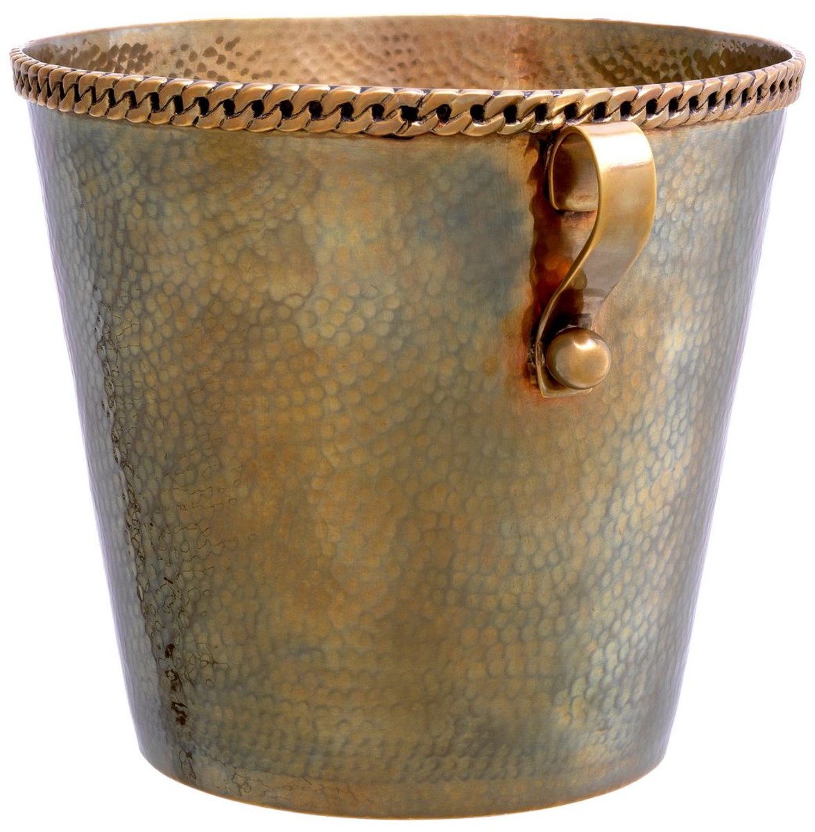 Casa Padrino refroidisseur de vin de luxe avec 2 poignées laiton vintage Ø 25,5 x H. 23,5 cm - Refroidisseur de champagne - Accessoires gastronomie - Accessoires restaurant - Accessoires d'hôtel