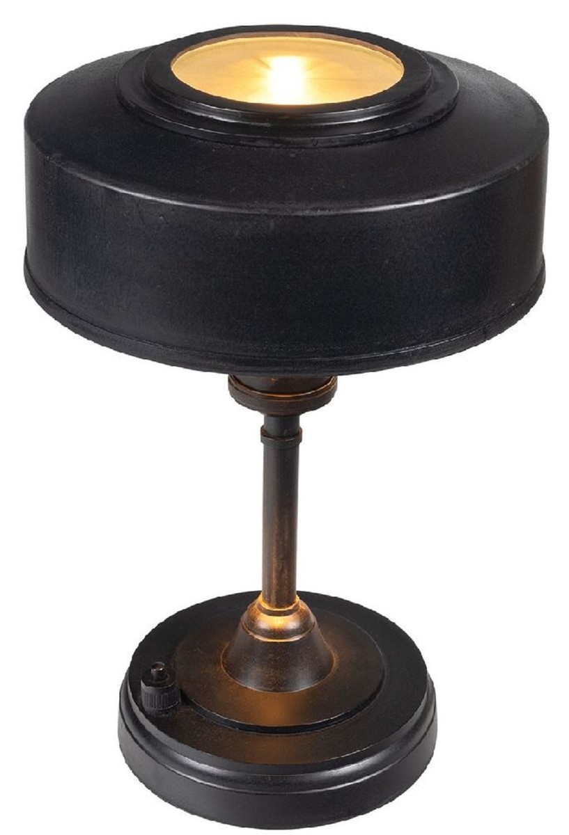 Runde Luxus Art Deco Tischleuchte Schreibtischleuchte Antik Schwarz Round Luxury Art Deco Table Lamp Desk Lamp Antique Black