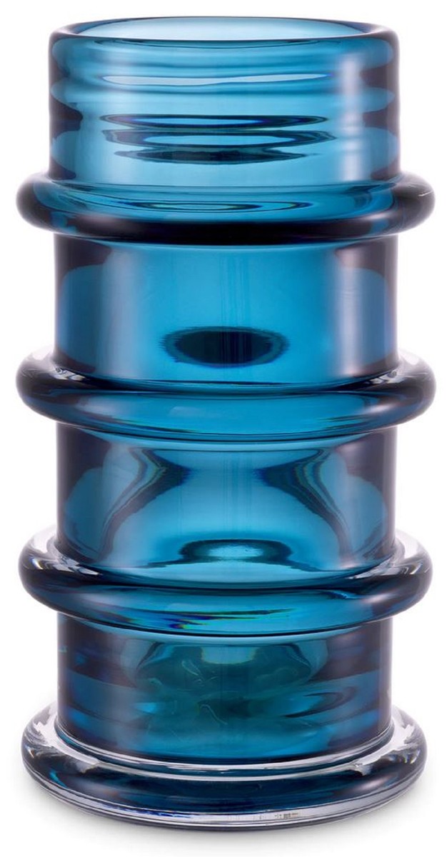 Gruppo Soria Vaso in vetro decorato Blu