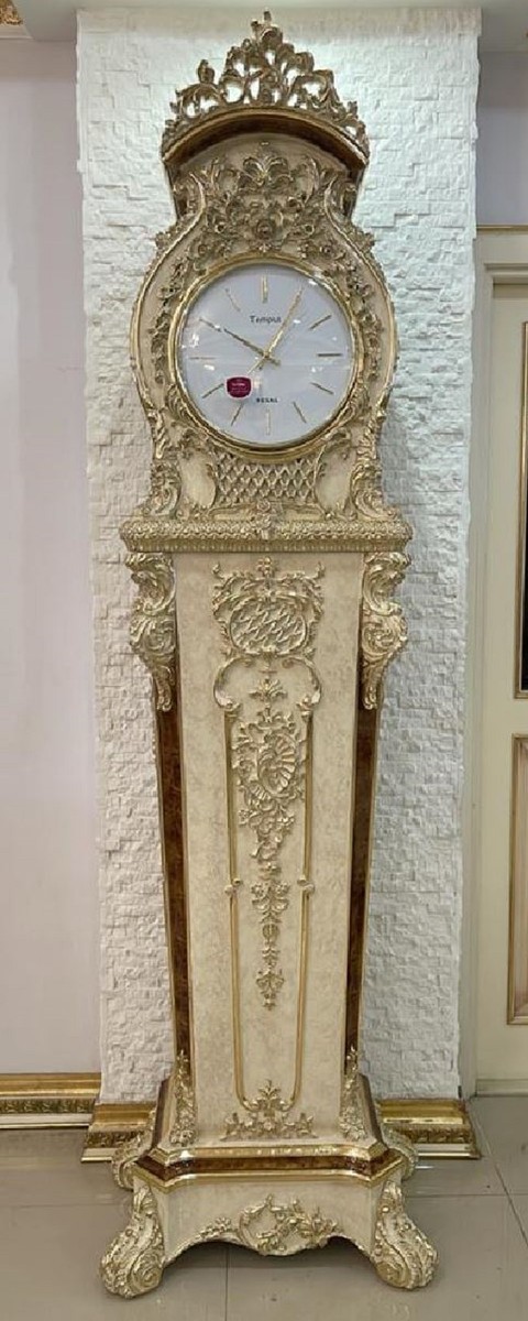 Casa Padrino Luxus Barock Standuhr Creme / Braun / Gold - Prunkvolle  Massivholz Uhr im Barockstil - Luxus Möbel im Barockstil - Barock Möbel -  Barock Interior - Barock Standuhren