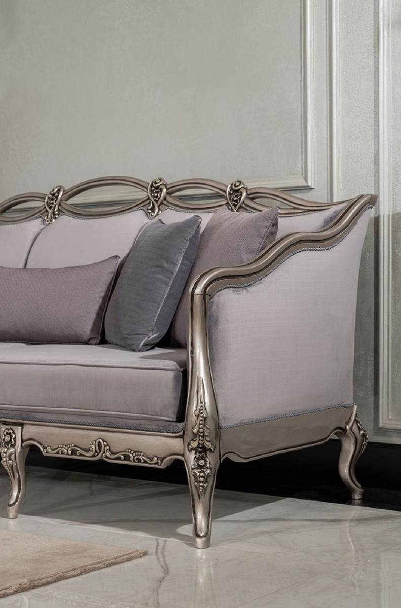 Casa Padrino sofá barroco de lujo púrpura / negro / oro - Sofá de salón  hecho a mano con cojines decorativos - Muebles de salón en estilo barroco -  Noble y Pomposo