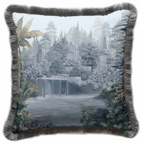 Casa Padrino luxury decorative pillow medieval multicolored 45 x 45 cm -  Printed cushion with fine tapestry fabric - Luxury decorative accessories 