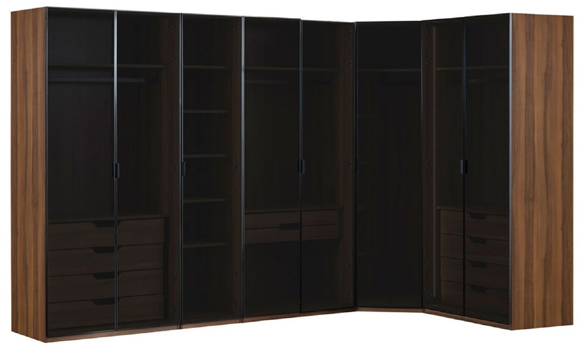 MSV Armadio Smontabile 90x46x160 Cm, In PVC E Tessuto Non Tessuto, Marrone/Bianco/Nero, Con Tubi Metallici