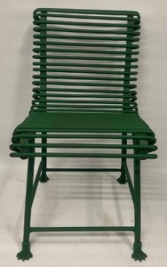 Casa Padrino Jugendstil Gartenstuhl Grün 44 x 50 cm - Nostalgischer  Schmiedeeisen Stuhl mit Krallenfüßen - Handgefertigte Schmiedeeisen Garten  Möbel