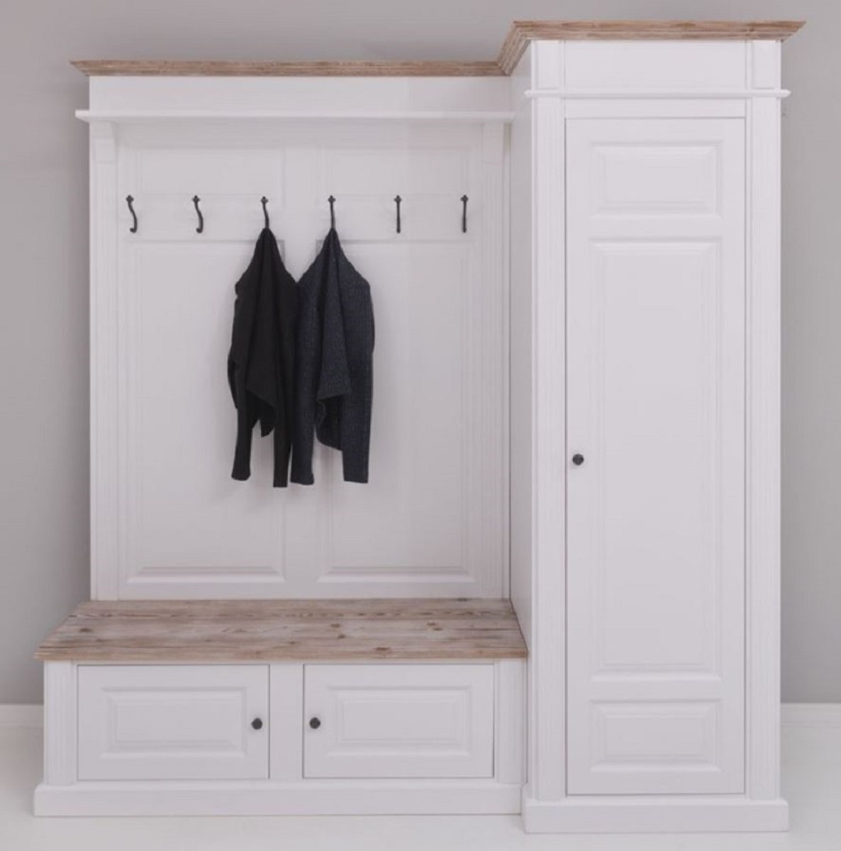 Casa Padrino Landhausstil Garderobenschrank Wei Naturfarben 205 X 65