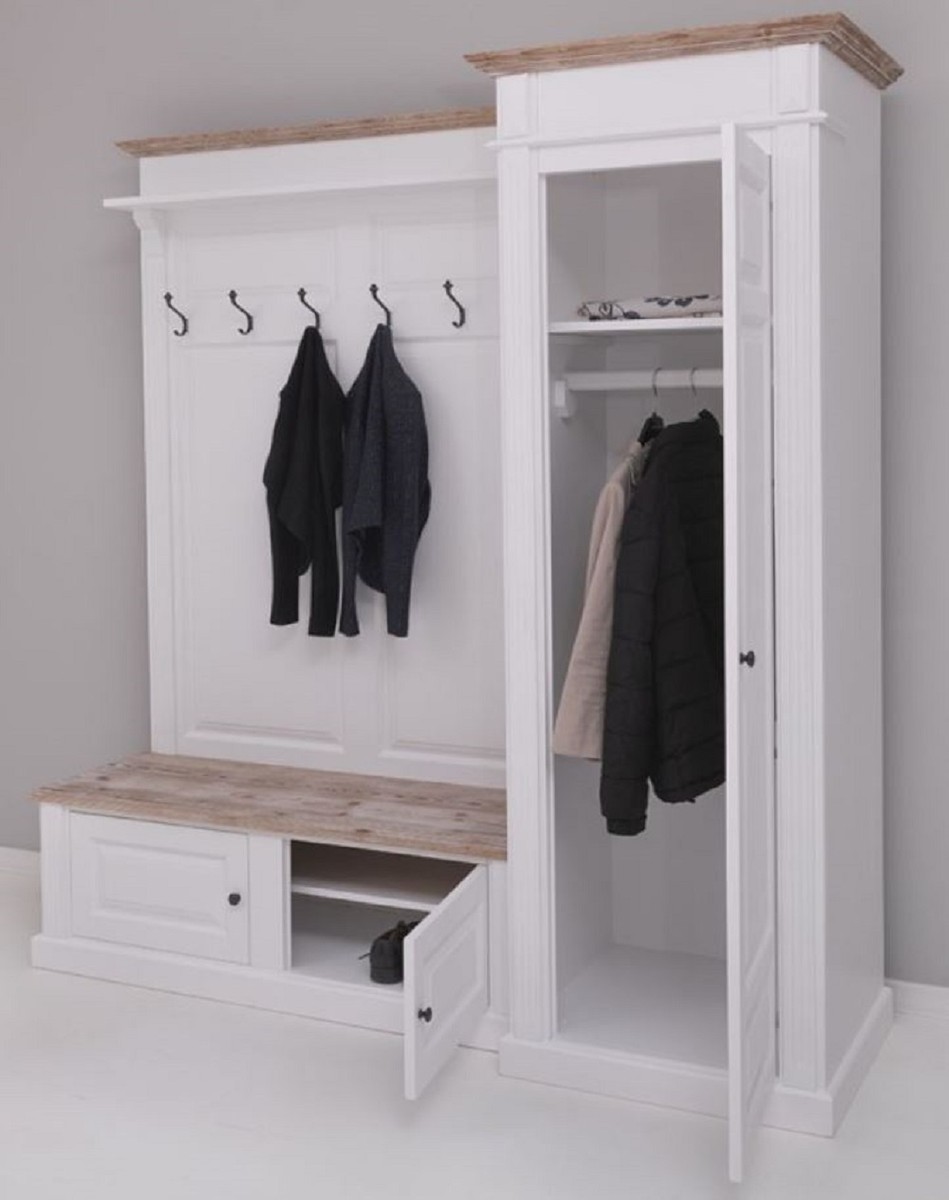 Casa Padrino Landhausstil Garderobenschrank Wei Naturfarben 205 X 65