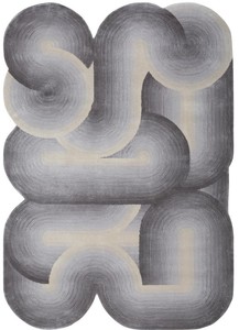 Casa Padrino alfombra de lujo de viscosa negro / gris 160 x 230 cm