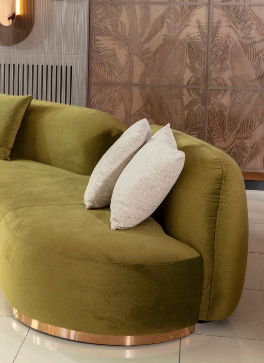 Casa Padrino Reposapiés de Lujo Verde / Multicolor Ø 75 x A. 30 cm -  Taburete Redondo de Terciopelo - Muebles de Salón - Muebles de Hotel -  Muebles de Lujo - Intérieur de Lujo