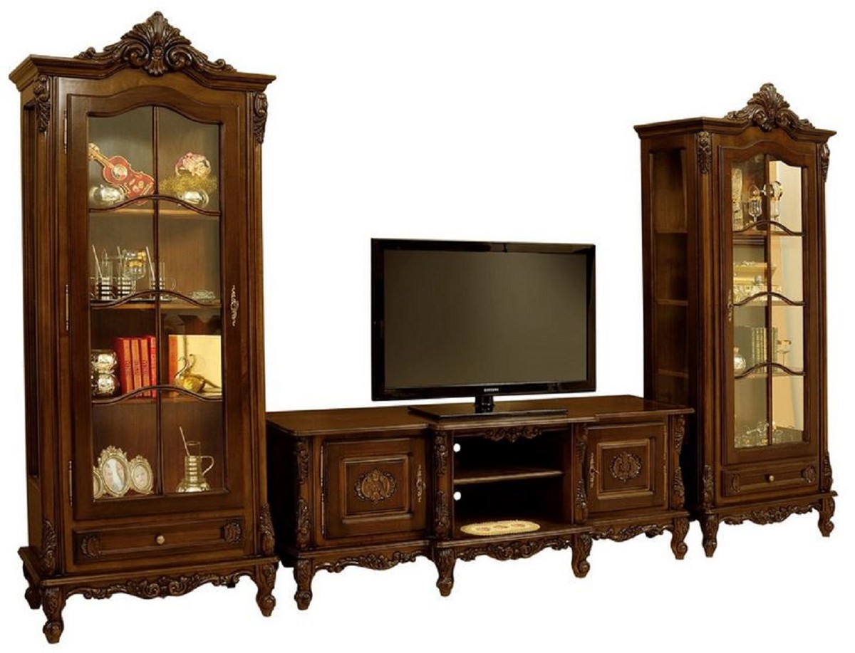 Casa Padrino set di mobile tv per soggiorno di lusso marrone